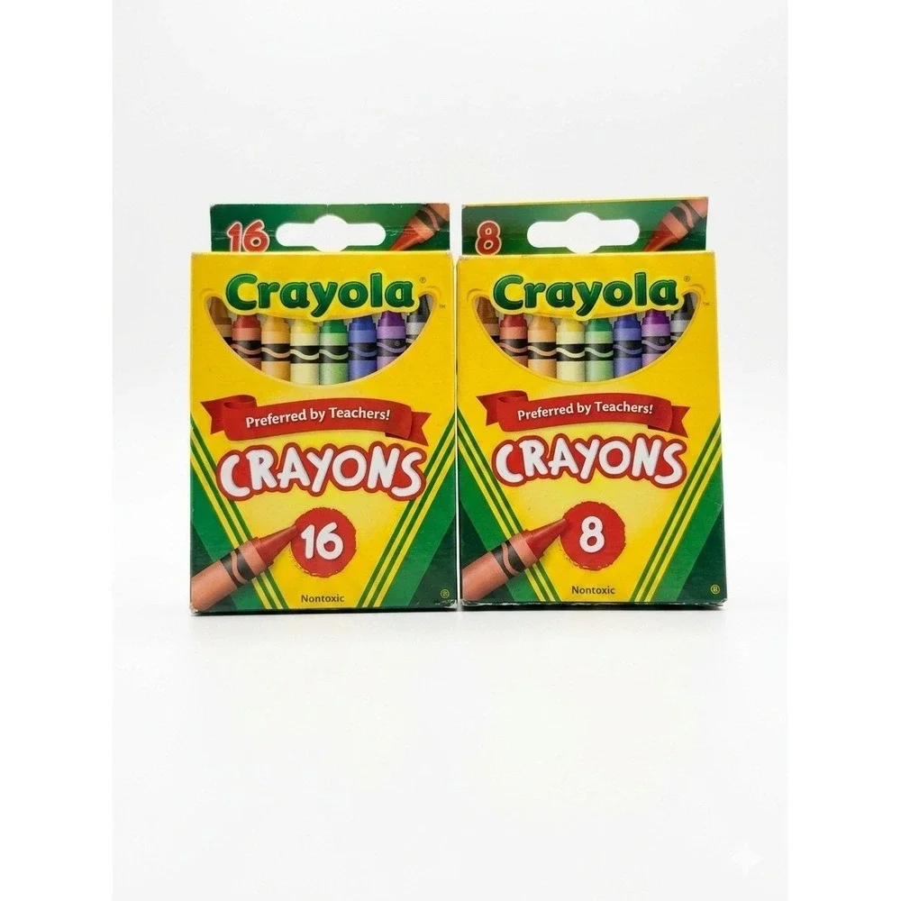 2010 Crayola Crayons Lot 2 Boxes 16‎ & 8 Count Open Box Discontinued Style